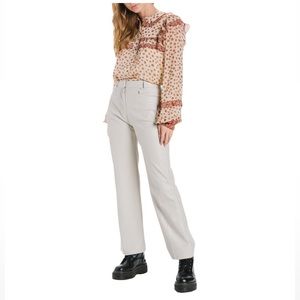 NWT En Saison Anthropologie High Waisted Faux Leather Pants Size S